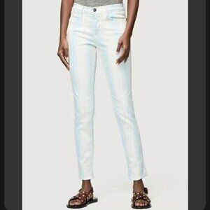 Frame Le High Skinny Crop Striped Jeans Blue & White Women’s Size 24 Mid Rise